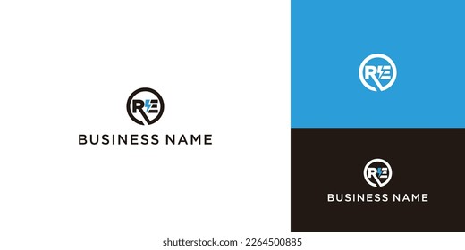 Símbolo eléctrico formado del logotipo de la letra R y E