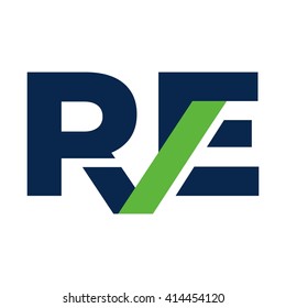 letter R and E logo vector.