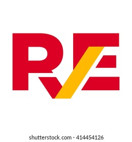 letter R and E logo vector.