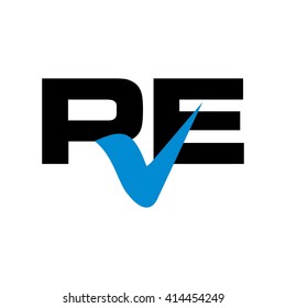 letter R and E logo vector.