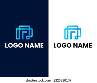 Buchstabe r mit e-moderner Logo-Design-Vorlage