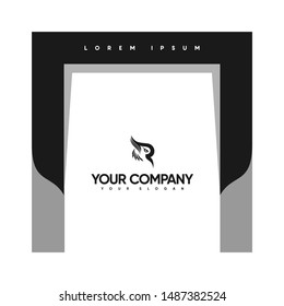 Letter R + Eagle Head Logo Design Concept