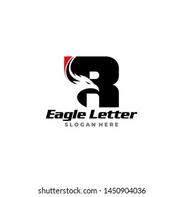 letter R eagle head red and black logo.