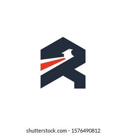 Letter R eagle logo design template