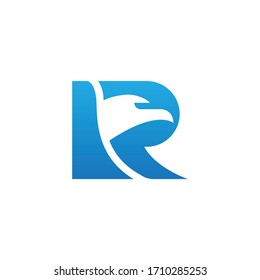 Letter R + eagle. Logo icon vector. Eps10.