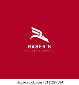 letter r eagle logo, icon r eagle with red background.