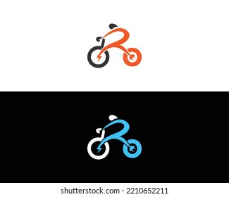 Letter R, Electric Bike Logo Design Template. Modern E-Bike  Vector Icon Illustration.