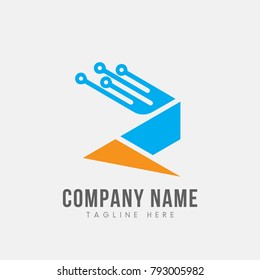 letter R electric logo concept, R logo abstract. Alphabet icon template