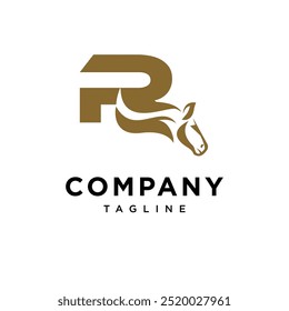 Letter R Elegant Equestrian logo icon vector