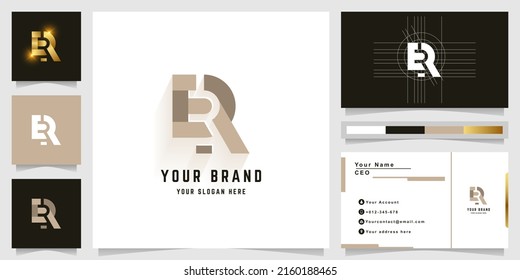 Letter R or ER monogram logo with business card design