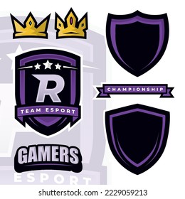 Letter R Esports Gamers Logo Template Creator for Gaming, Esport logo design element.