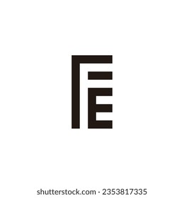 Letter r, F and E square geometric symbol simple logo vector