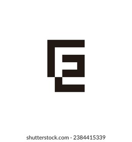 Letter r, F and E square geometric symbol simple logo vector