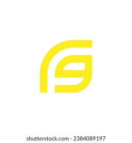 Letter r, F and g leaf geometric symbol simple logo vector