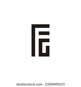 Letter r, F and G square geometric symbol simple logo vector