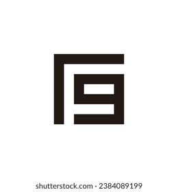Letter r, F and g square geometric symbol simple logo vector