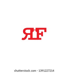 letter R F icon logo design concept