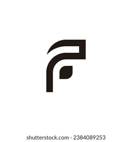 Letter r and F leaf geometric symbol simple logo vector