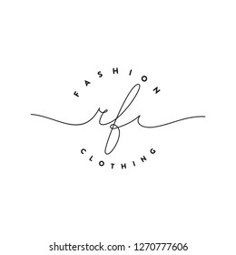 letter r and f logo, fashion and clothing logo
