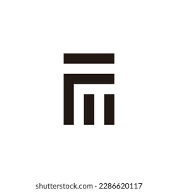 Letter r, F and m square geometric symbol simple logo vector