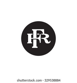 letter R and F monogram circle logo