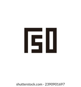 Letter r, F, s and o square geometric symbol simple logo vector