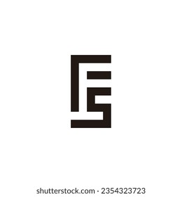 Letter r, F and s square, geometric symbol simple logo vector
