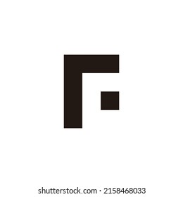 Letter r and F square, dot geometric symbol simple logo vector