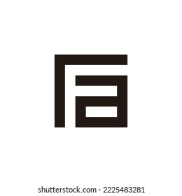 Letter r F and a square geometric symbol simple logo vector
