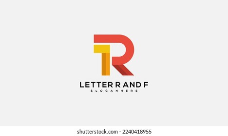 Letter R and F vector logo design template