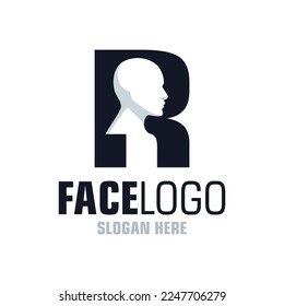 Letter R Face Logo Design Template Inspiration, Vector Illustration.