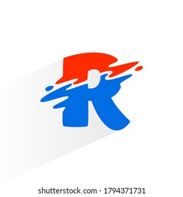 Letter R fast speed logo. Vector two part wave font for technology labels, game headlines, sport posters, etc.