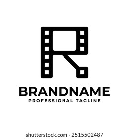 Logotipo de la película de la letra R, perfecto para los estudios de la producción del cine o del cine