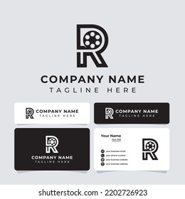 Letter R Film Logo, is suitable for any business related to film.