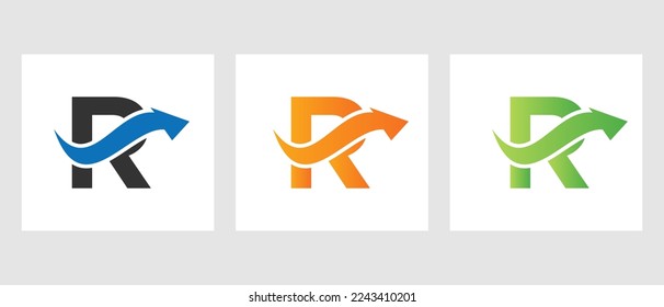 Letter R Finance Logo Concept With Growth Arrow Symbol