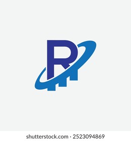 letter R financial logo design template