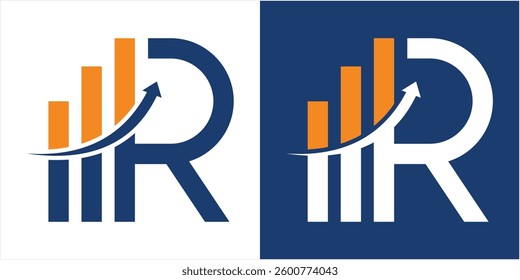 Letter R Financial Logo. Finance and Financial Investment Development Logo Template Concept with Business Growth Arrow