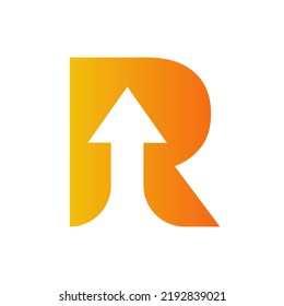 Letter R Financial Logo with Growth Arrow Design. Accounting Element, Financial Investment Symbol Vector Template