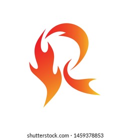 
Letter R Fire Logo Design