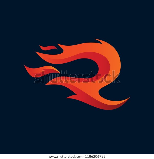 R letter fire logo design. R letter fire logo design template. vector  design template elements for your application or | CanStock