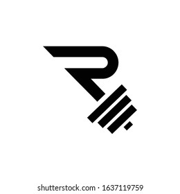 Letter R Fitness Gym Logo Design Stock Vector Royalty Free