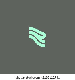 letter R flag logo design template