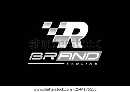 letter R flag race logo