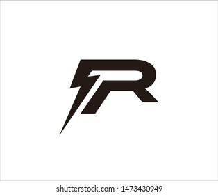 Letter R with flash voltage logo icon vector. Technology Logo concept. 