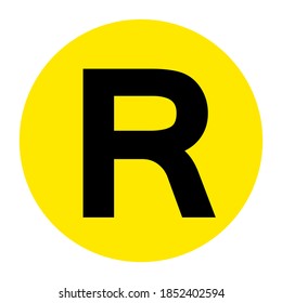 Letter R Floor Marker Symbol, Vector Illustration, Isolate On White Background Label. EPS10