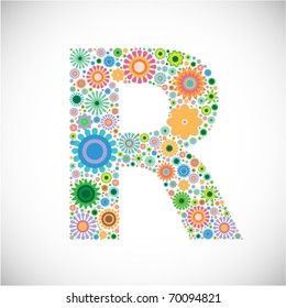 letter R from floral alphabet
