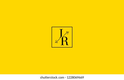 LETTER I AND R FLOWER LOGO WITH SQUARE FRAME FOR LOGO DESIGN OR ILLUSTRATION USE