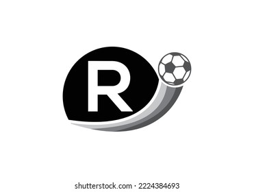 Letter R Football Logo Design Vector Template. Football Club Symbol. business, and company identity.