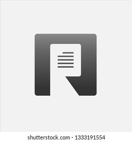 Letter R forms Reading icon