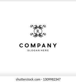 Letter R Frame Luxury Decoration Abstract Creative Elegance Business Logo